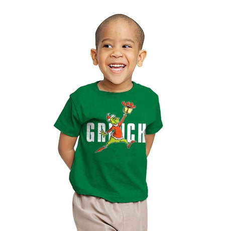 Air Grinch - Youth T-Shirts RIPT Apparel X-small / 00783f