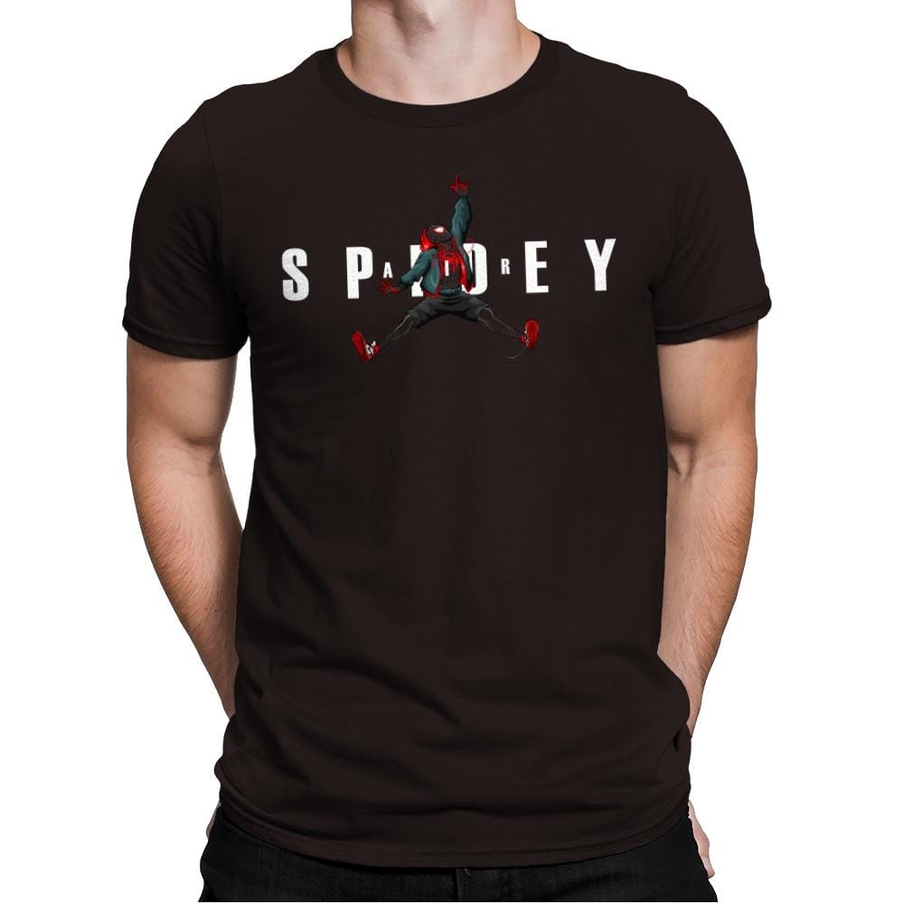 Air Spidey - Anytime - Mens Premium T-Shirts RIPT Apparel Small / Dark Chocolate