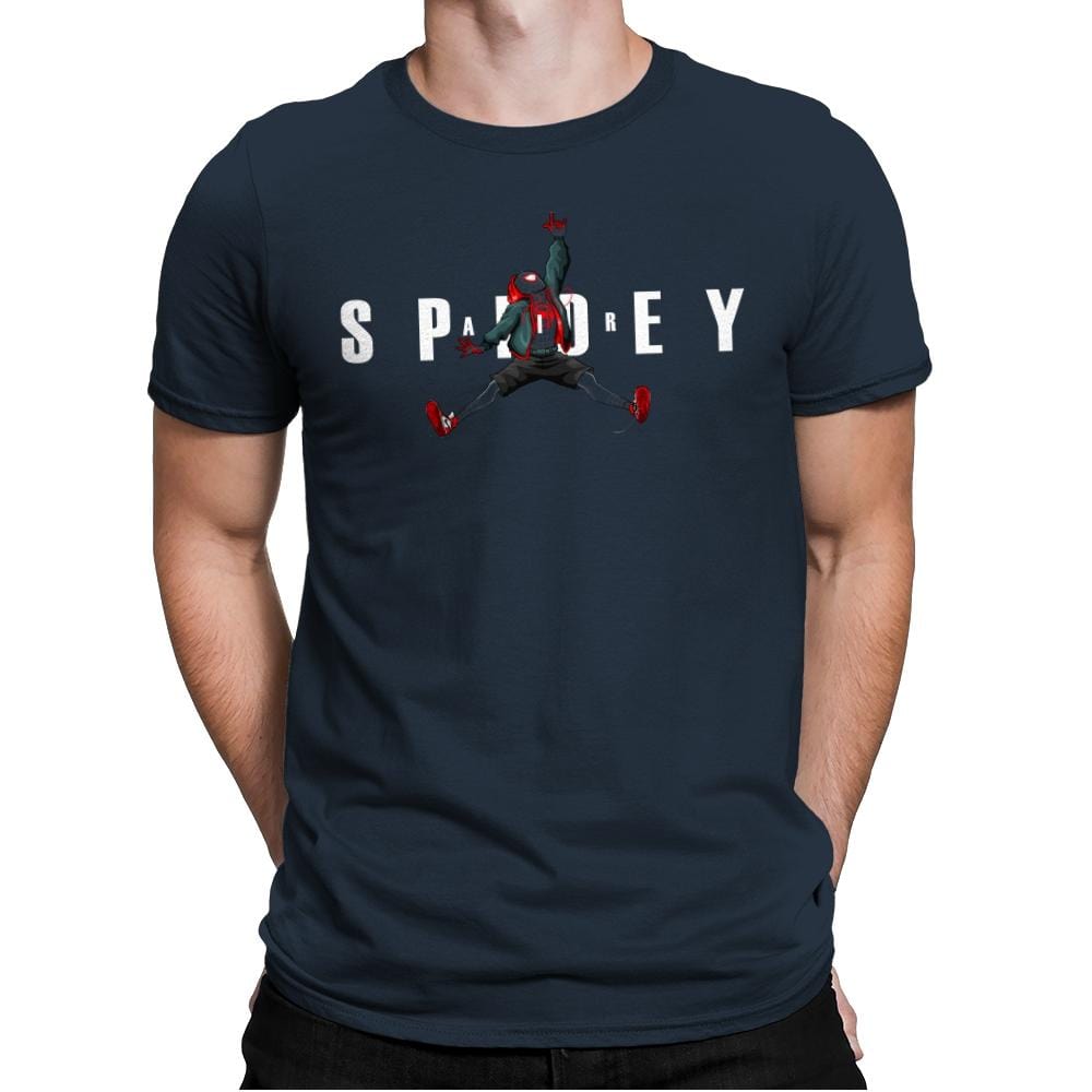 Air Spidey - Anytime - Mens Premium T-Shirts RIPT Apparel Small / Indigo