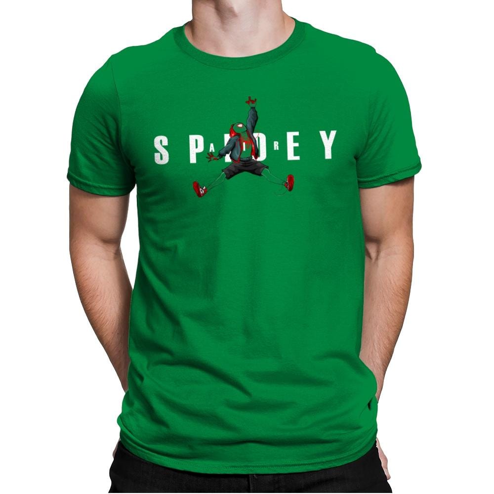 Air Spidey - Anytime - Mens Premium T-Shirts RIPT Apparel Small / Kelly Green