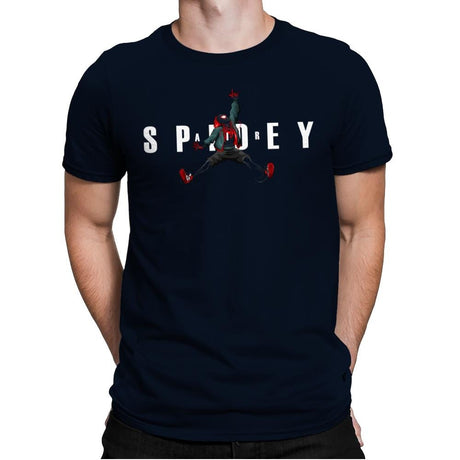 Air Spidey - Anytime - Mens Premium T-Shirts RIPT Apparel Small / Midnight Navy