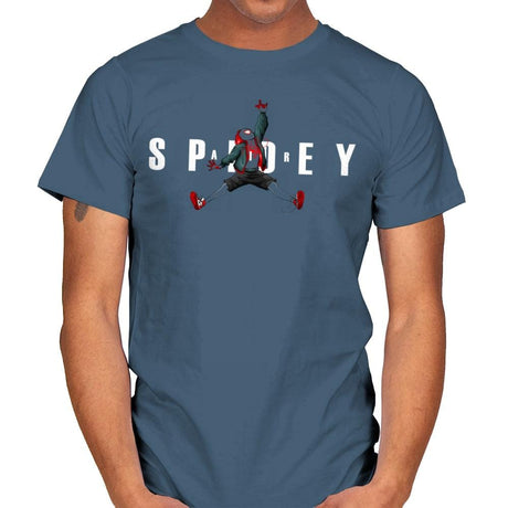 Air Spidey - Anytime - Mens T-Shirts RIPT Apparel Small / Indigo Blue
