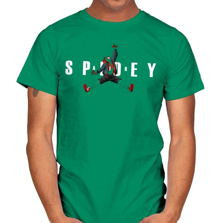 Air Spidey - Anytime - Mens T-Shirts RIPT Apparel Small / Kelly Green