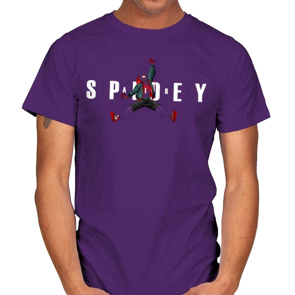 Air Spidey - Anytime - Mens T-Shirts RIPT Apparel Small / Purple