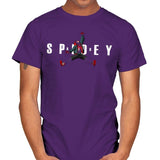 Air Spidey - Anytime - Mens T-Shirts RIPT Apparel Small / Purple