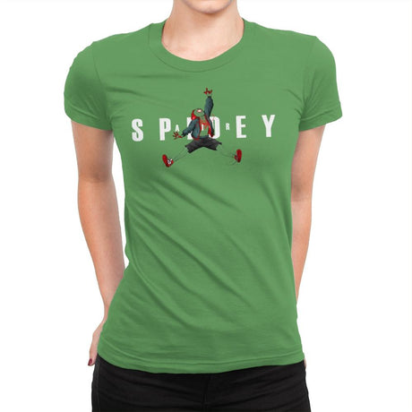 Air Spidey - Anytime - Womens Premium T-Shirts RIPT Apparel Small / Kelly Green