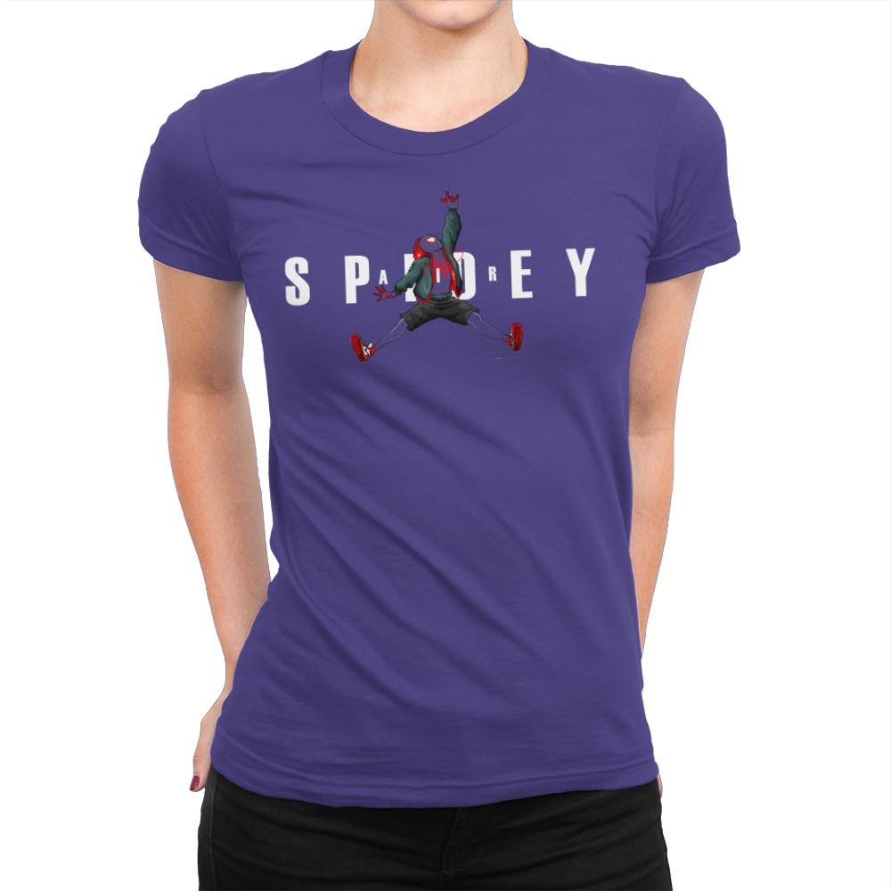 Air Spidey - Anytime - Womens Premium T-Shirts RIPT Apparel Small / Purple Rush