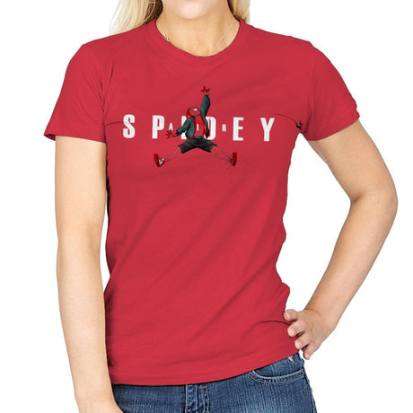 Air Spidey - Anytime - Womens T-Shirts RIPT Apparel Small / Red