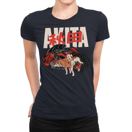 Akita - Womens Premium T-Shirts RIPT Apparel Small / Midnight Navy