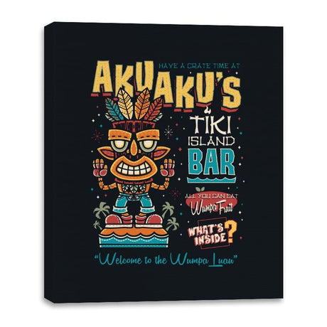 Aku Aku Tiki Island - Canvas Wraps Canvas Wraps RIPT Apparel 16x20 / Black