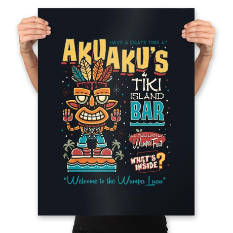 Aku Aku Tiki Island - Prints Posters RIPT Apparel 18x24 / Black