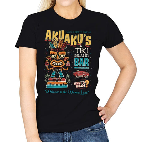 Aku Aku Tiki Island - Womens T-Shirts RIPT Apparel Small / Black