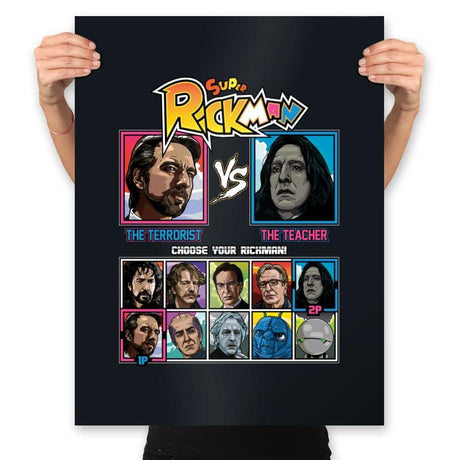 Alan Rickman Fighter - Prints Posters RIPT Apparel 18x24 / Black