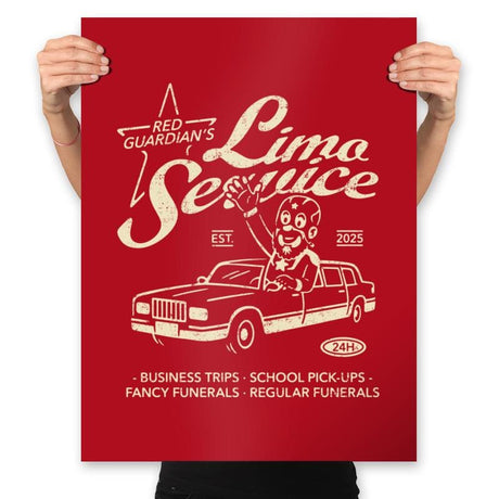Alexei's Limo Service - Prints Posters RIPT Apparel 18x24 / Red