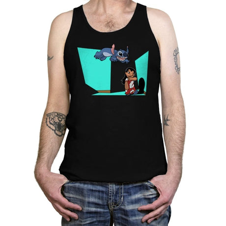 Alien and Girl - Tanktop Tanktop RIPT Apparel X-Small / Black