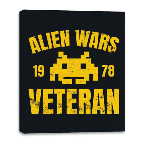 Alien Wars Veteran - Canvas Wraps Canvas Wraps RIPT Apparel 16x20 / Black