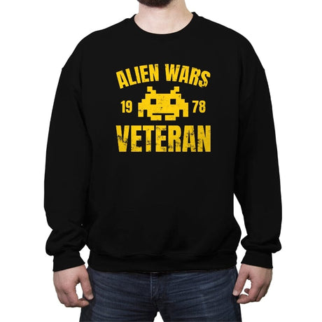 Alien Wars Veteran - Crew Neck Sweatshirt Crew Neck Sweatshirt RIPT Apparel Small / Black