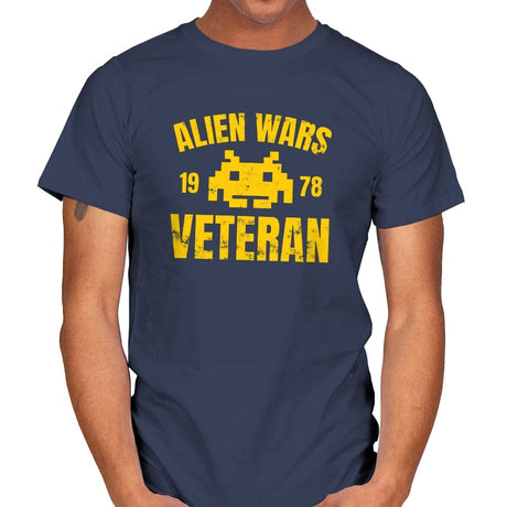 Alien Wars Veteran - Mens T-Shirts RIPT Apparel Small / Navy