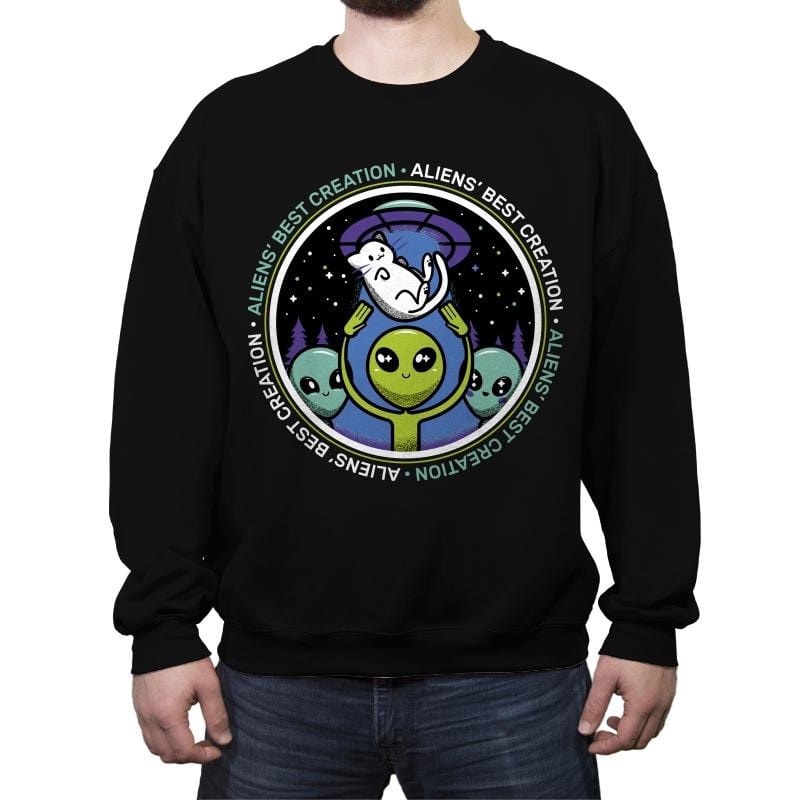 Aliens' Best Creation - Crew Neck Sweatshirt Crew Neck Sweatshirt RIPT Apparel Small / Black