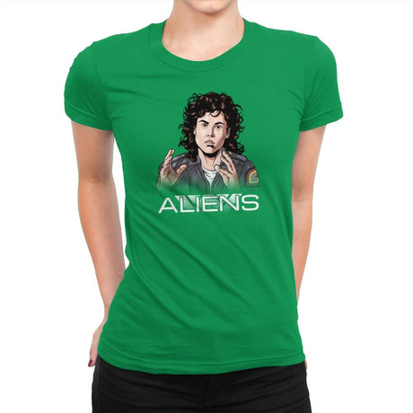 Aliens - Extraterrestrial Tees - Womens Premium T-Shirts RIPT Apparel Small / Kelly Green