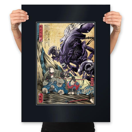 Aliens in Japan - Prints Posters RIPT Apparel 18x24 / Black