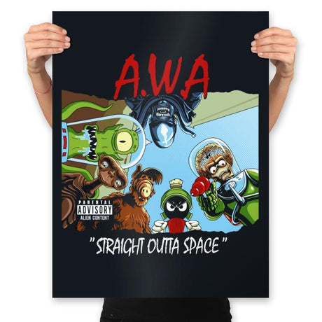 Aliens With Attitude - Prints Posters RIPT Apparel 18x24 / Black