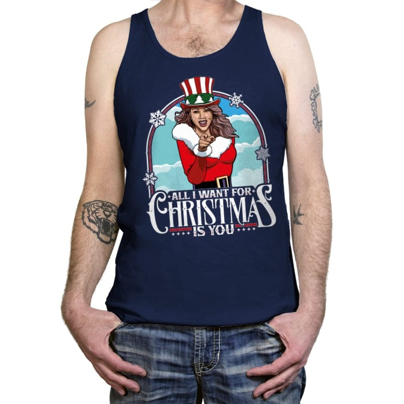 All I Want For Christmas Is You! - Tanktop Tanktop RIPT Apparel X-Small / Navy