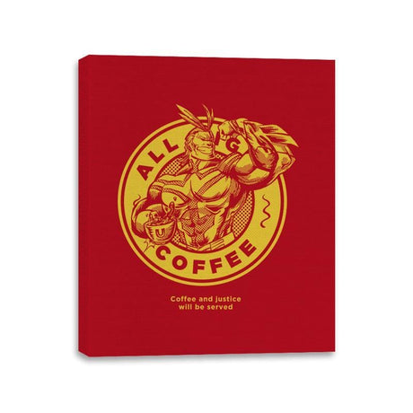 All Might Coffee - Canvas Wraps Canvas Wraps RIPT Apparel 11x14 / Red
