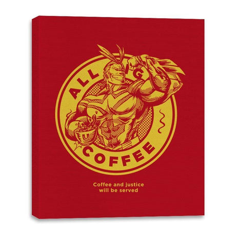 All Might Coffee - Canvas Wraps Canvas Wraps RIPT Apparel 16x20 / Red