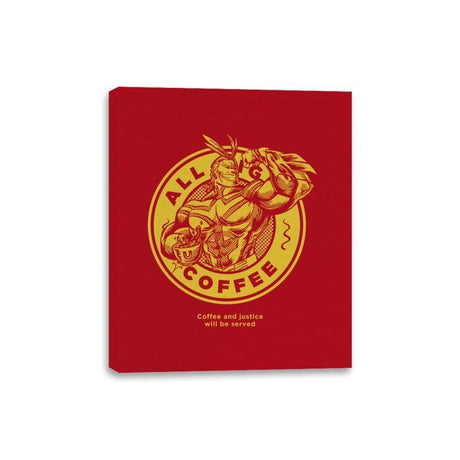 All Might Coffee - Canvas Wraps Canvas Wraps RIPT Apparel 8x10 / Red