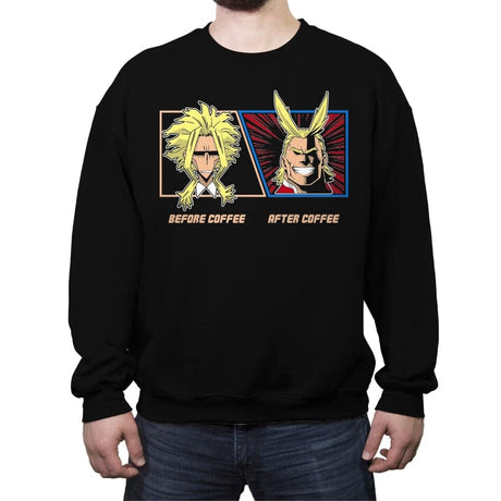 All Might Coffee - Crew Neck Sweatshirt Crew Neck Sweatshirt RIPT Apparel Small / Black