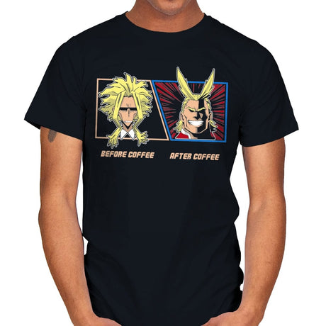 All Might Coffee - Mens T-Shirts RIPT Apparel Small / Black