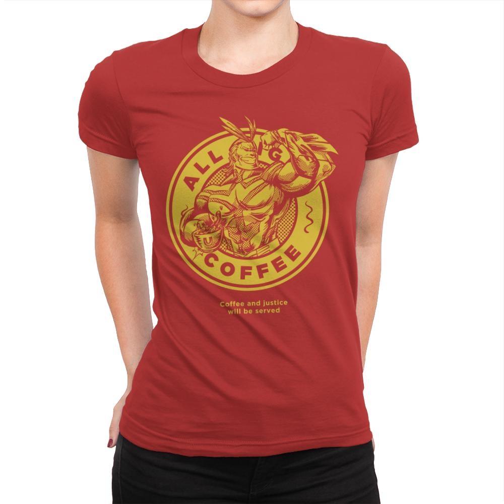 All Might Coffee - Womens Premium T-Shirts RIPT Apparel Small / Red