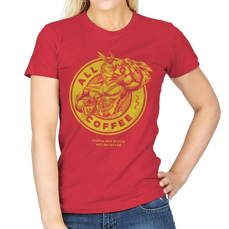 All Might Coffee - Womens T-Shirts RIPT Apparel Small / Red