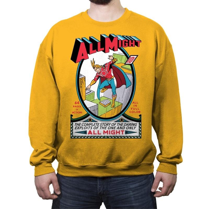 All Might No. 1 - Crew Neck Sweatshirt Crew Neck Sweatshirt RIPT Apparel