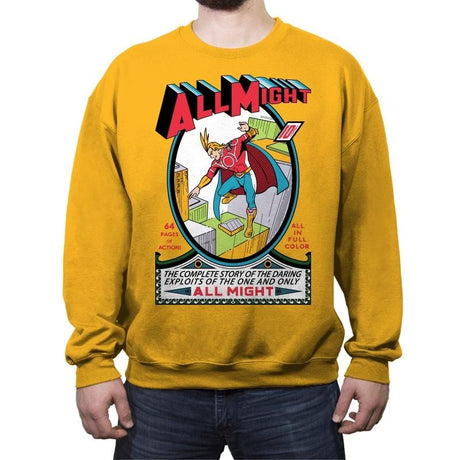 All Might No. 1 - Crew Neck Sweatshirt Crew Neck Sweatshirt RIPT Apparel