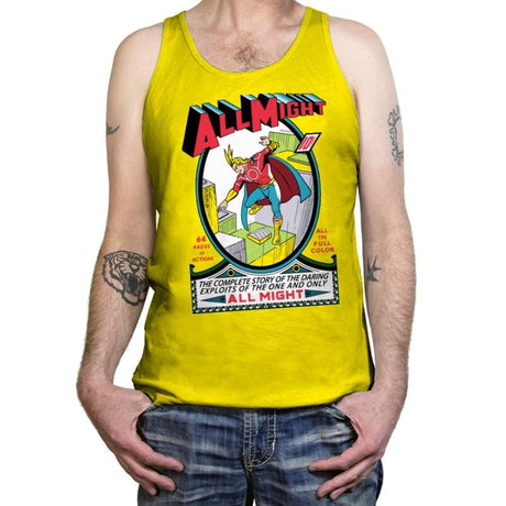 All Might No. 1 - Tanktop Tanktop RIPT Apparel X-Small / Neon Yellow