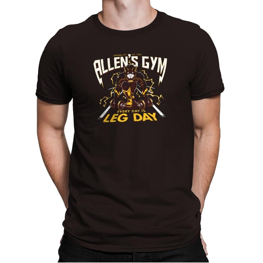 Allen's Gym Exclusive - Mens Premium T-Shirts RIPT Apparel Small / Dark Chocolate