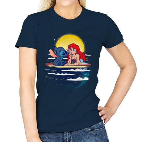 Aloha Mermaid - Best Seller - Womens T-Shirts RIPT Apparel Small / Navy
