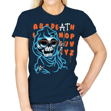 Alphadeath - Womens T-Shirts RIPT Apparel Small / Navy