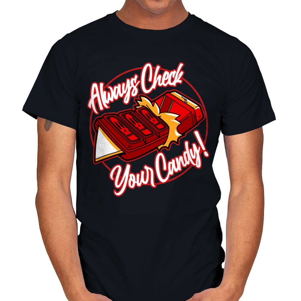 Always Check Your Candy - Mens T-Shirts RIPT Apparel Small / Black