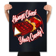 Always Check Your Candy - Prints Posters RIPT Apparel 18x24 / Black