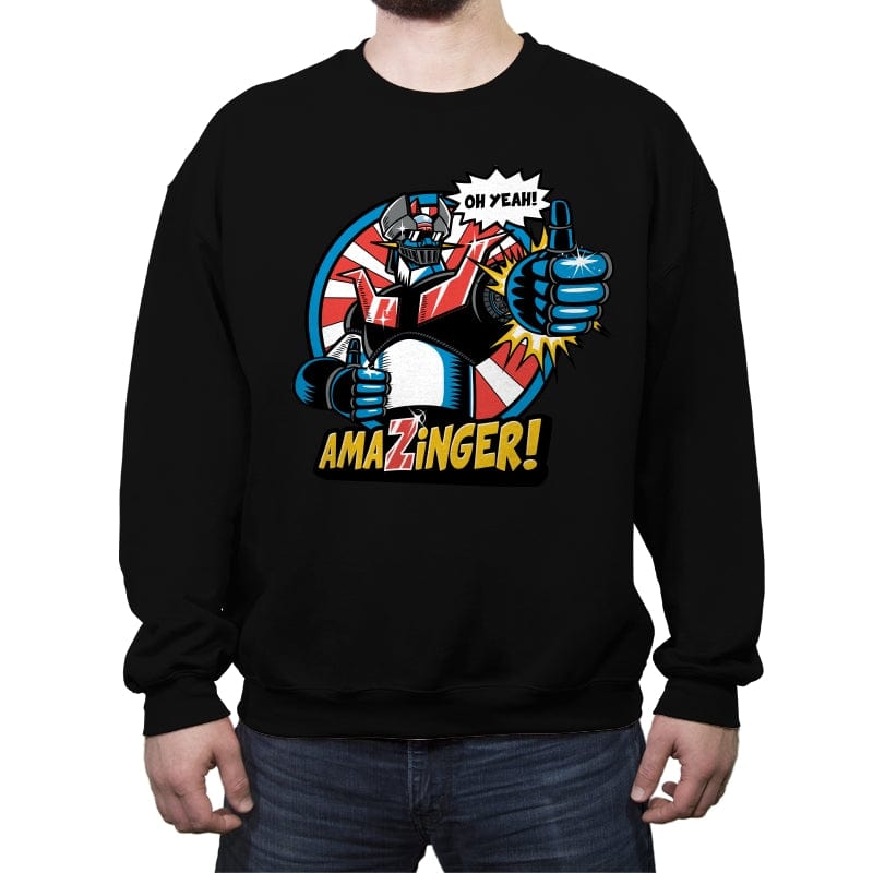 Amazinger - Crew Neck Sweatshirt Crew Neck Sweatshirt RIPT Apparel Small / Black