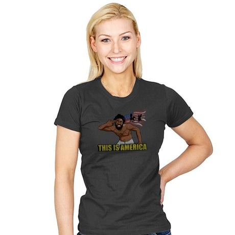 Americalands - Womens T-Shirts RIPT Apparel Small / Charcoal