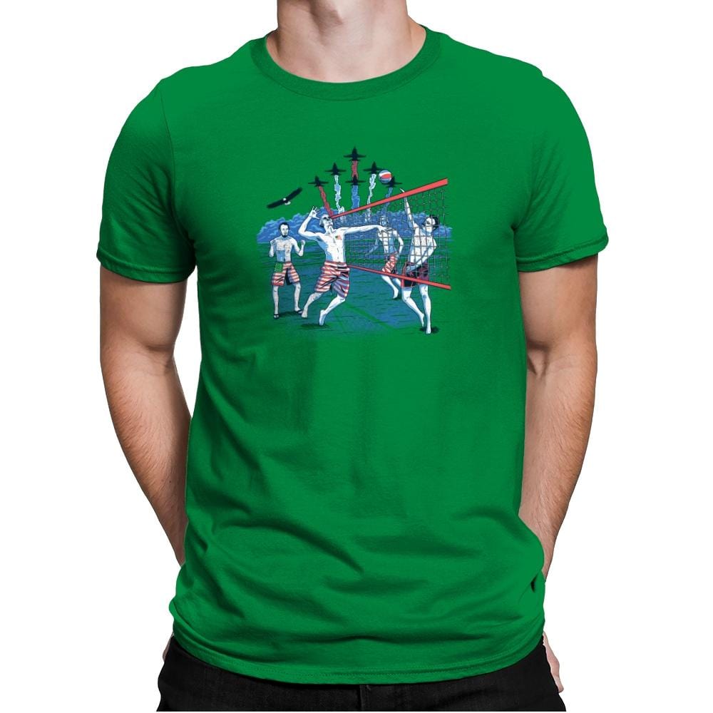 American Beach Volleyball Exclusive - Star-Spangled - Mens Premium T-Shirts RIPT Apparel Small / Kelly Green