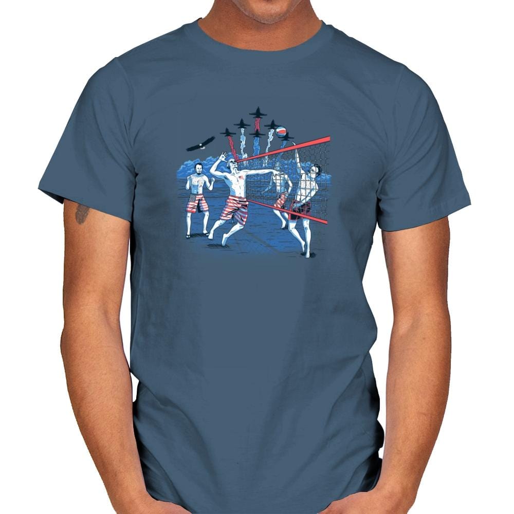 American Beach Volleyball Exclusive - Star-Spangled - Mens T-Shirts RIPT Apparel Small / Indigo Blue