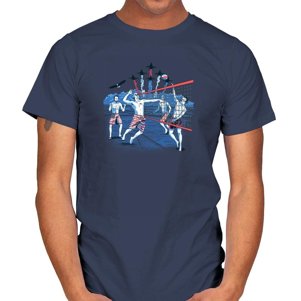American Beach Volleyball Exclusive - Star-Spangled - Mens T-Shirts RIPT Apparel Small / Navy