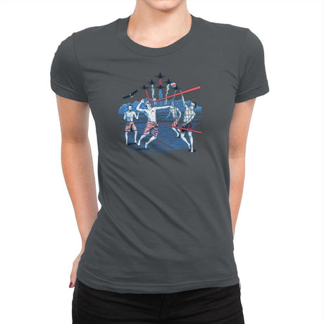 American Beach Volleyball Exclusive - Star-Spangled - Womens Premium T-Shirts RIPT Apparel Small / Heavy Metal