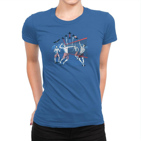 American Beach Volleyball Exclusive - Star-Spangled - Womens Premium T-Shirts RIPT Apparel Small / Royal