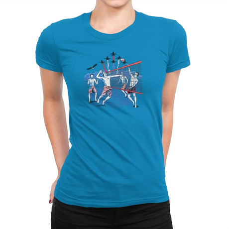 American Beach Volleyball Exclusive - Star-Spangled - Womens Premium T-Shirts RIPT Apparel Small / Turquoise